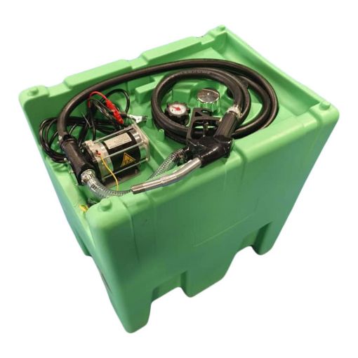 Afbeeldingen van Infracube® 300 liter mobiele benzinetank met 12 Volt pomp met inhoudsmeter en aftapplug